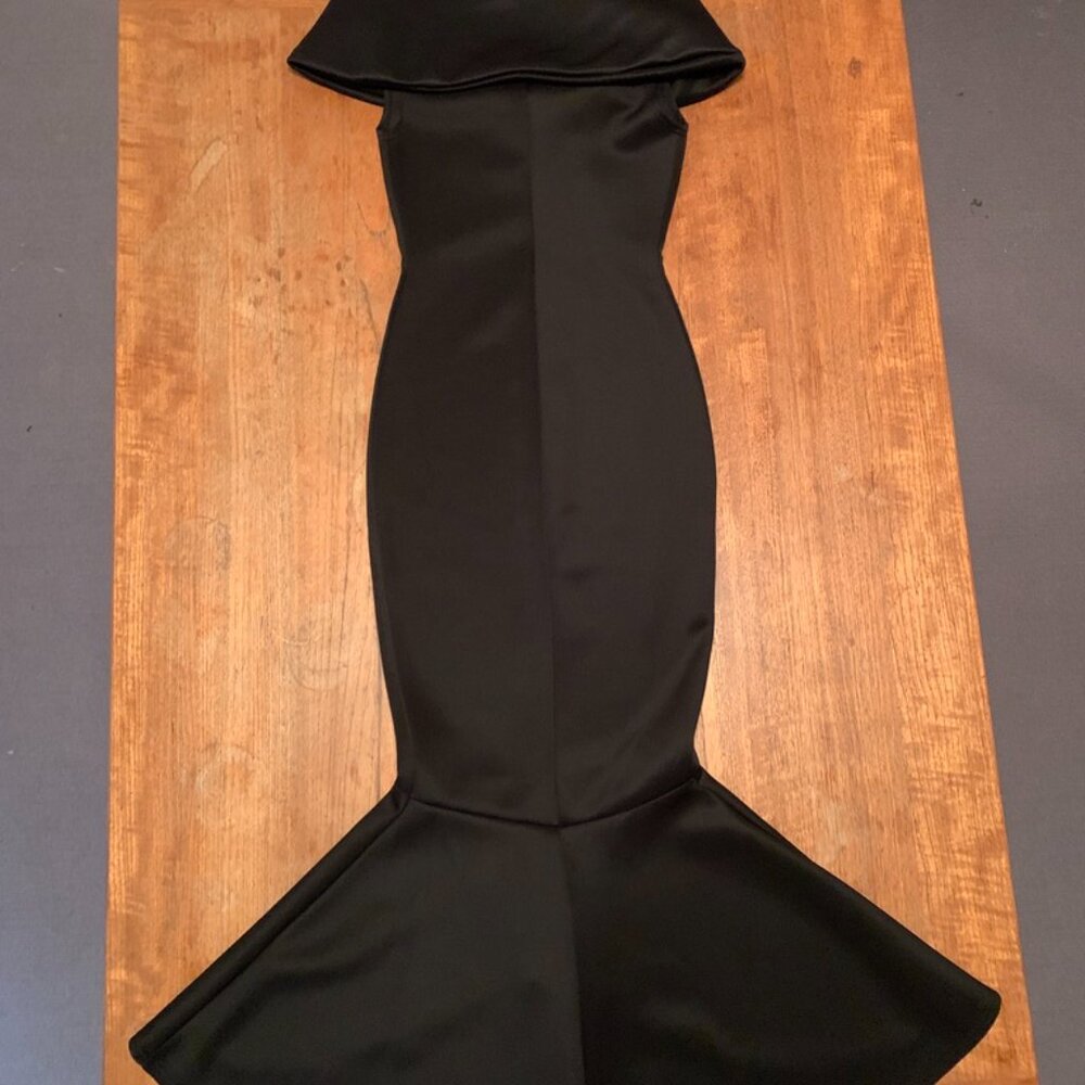 Vintage 1980s Club London Black Mermaid Hem Dress – XS - Picture 5 of 6